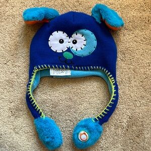 Flipeez Silly Winter Hat Ears Move When You Squeeze Kids Love Them! Blues/Orange